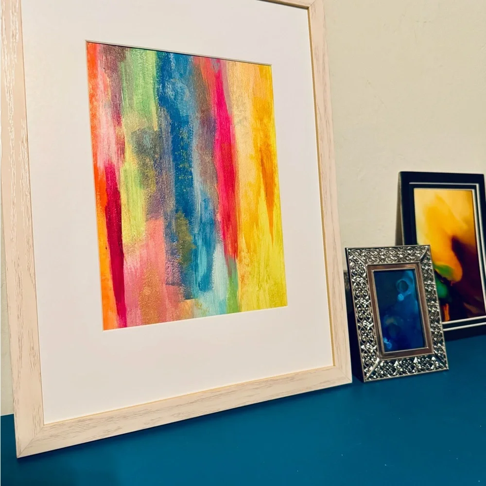 Original Nina Juniper Art “The Umbrella Formal” 10x13 Frame Colorful Art - Picture 6 of 9